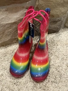 Kids Light-Up Rain Boots, Brand New, Waterproof with Easy-On Handles, Size 3 - Picture 1 of 5