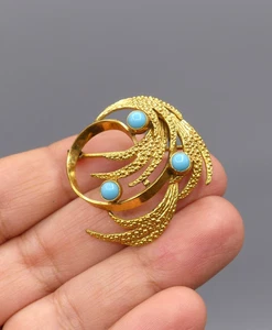 Broche Vintage Plaqué Or laminé - Old Brooch 1950/1960 - Picture 1 of 7