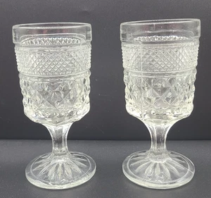 2 Vintage Anchor Hocking Wexford 5.5" Water Goblets/Wine Glasses - Picture 1 of 5