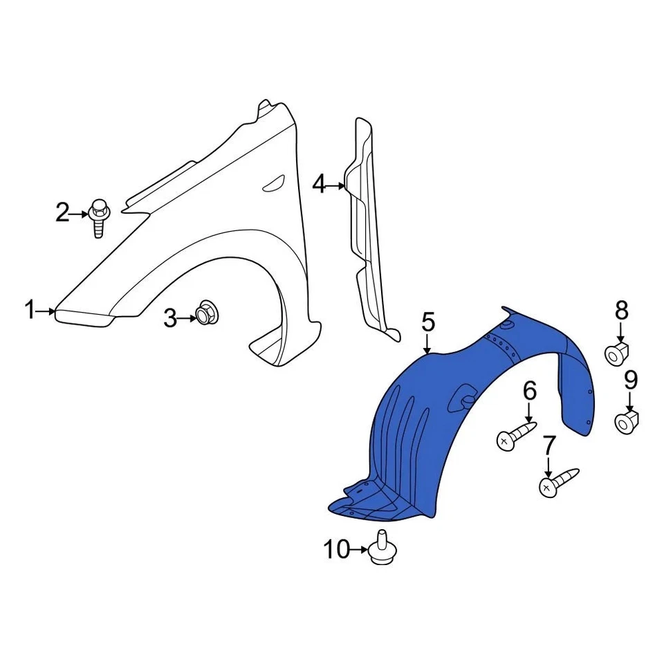 For Hyundai Elantra GT 13-15 Hyundai 291303X000 Front Left Fender Splash Shield Foto 1 de 1