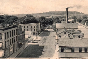 Newark NY Vogelperspektive Postkarte - Bild 1 von 3