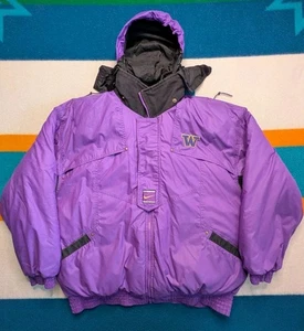 Vintage Washington Huskies Nike Team Tag Jacket Goose Down Puffer Full Zip XL - Picture 1 of 8
