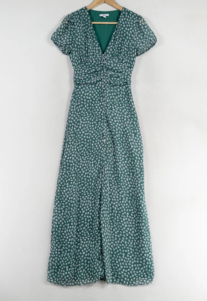 Maxi Vestido Bar III Para Mujer XS Verde Floral Abotonado Suave Niña Romántico Femenino Foto 1 de 4