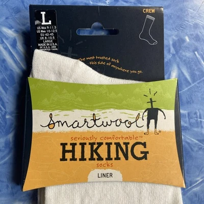 SMARTWOOL HIKING LINER Sz LARGE Wicks Moisture  - Odor Control - Image 1 of 4