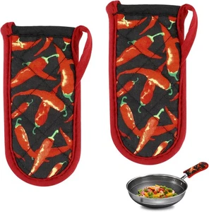 2PCS Hot Handle Covers Cast Iron Skillet Heat Resistant Chili  - Picture 1 of 7