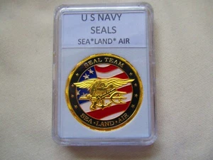 US NAVY SEALS Challenge Coin (Gold) - Picture 1 of 11