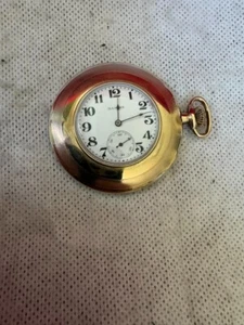 Antike Taschenuhr Illinois 11 Jewels von 1914 ausgefallen graviert Gold Filled Gehäuse - Bild 1 von 7