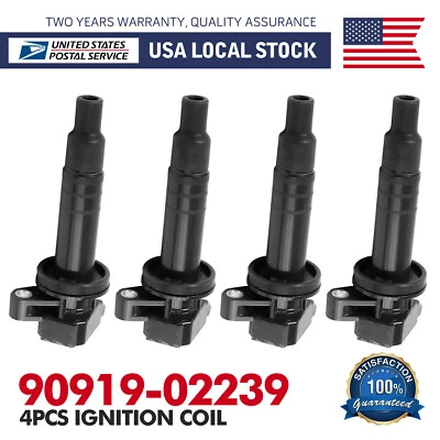 4Pcs OEM Ignition Coil 90919-02239 UF247 For 2000-2005 Toyota Celica GT 1.8L - Image 1 of 4