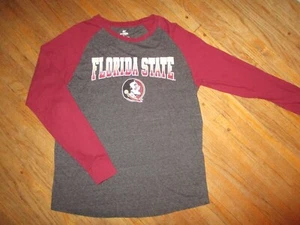 FLORIDA STATE SEMINOLES RETRO RINGER JERSEY T SHIRT Rayon TriBlend Raglan LARGE - Picture 1 of 3
