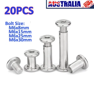 20x 304 Stainless Steel Rivet Nut Hex Socket Furniture Connector Cap Nuts Barrel - Picture 1 of 15