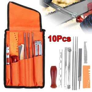 Set 10 lime set affilatura lima borsa per motosega catena motoseghe affilatura - Foto 1 di 12