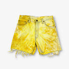 Vintage Levi's 550 Cut Off Denim Shorts Yellow W34