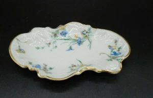 Plato Meurette Haviland Limoges Vintage Blanco Diseño Floral Dorado Francia - Imagen 1 de 7