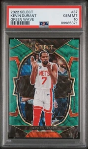 2022 SELECT /50 KEVIN DURANT GREEN WAVE #37 PSA 10 - Picture 1 of 4