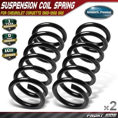 2pcs Front Left & Right Coil Springs for Chevrolet Corvette 1963-1982 Heavy Duty - Image 1 of 4