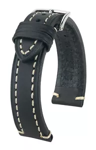 HIRSCH LIBERTY SADDLE LEATHER MENS WATCH STRAP BROWN BLACK 18, 20, 22, 24 MM US - Picture 1 of 5