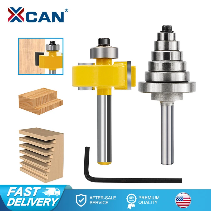 Rabbeting Router Bit With Twin Bearings - 1/2 Inch Shank & Replaceable Carbide Inserts