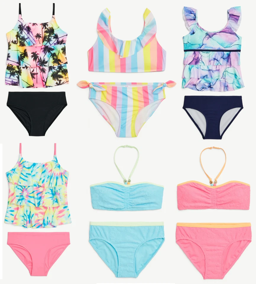 Nuevo con etiquetas Nuevo Traje de baño Tankini Tankini Halter Terry 2 piezas Justice Girls XS M L Foto 1 de 1