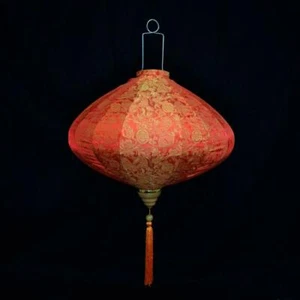 Quasimoon XXL Large Red / Orange Vietnamese Silk Lantern, Diamond by PaperLan... - Picture 1 of 3