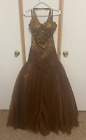 Tiffany Sequin Brown Mermaid Style Pageant/ Formal Dress Size 8