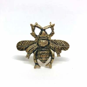 Brushed Brass Bee Drawer Handle Pull Knob Furniture Restoration Hardware Door - Picture 1 of 18