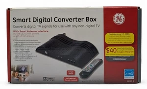 GE Smart Digital to Analog TV Converter Box & Remote Control NEW - Picture 1 of 8