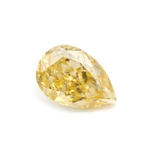 0.42 Ct Natural Fancy Intense Color Yellow Diamond Pear SI1 GIA Certified Rare - Picture 1 of 7