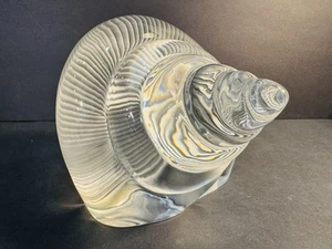 Splendida Conchiglia Baccarat Cristallo Grande Nautilus Conchiglia Mare 6” Ottime Condizioni - Foto 1 di 8