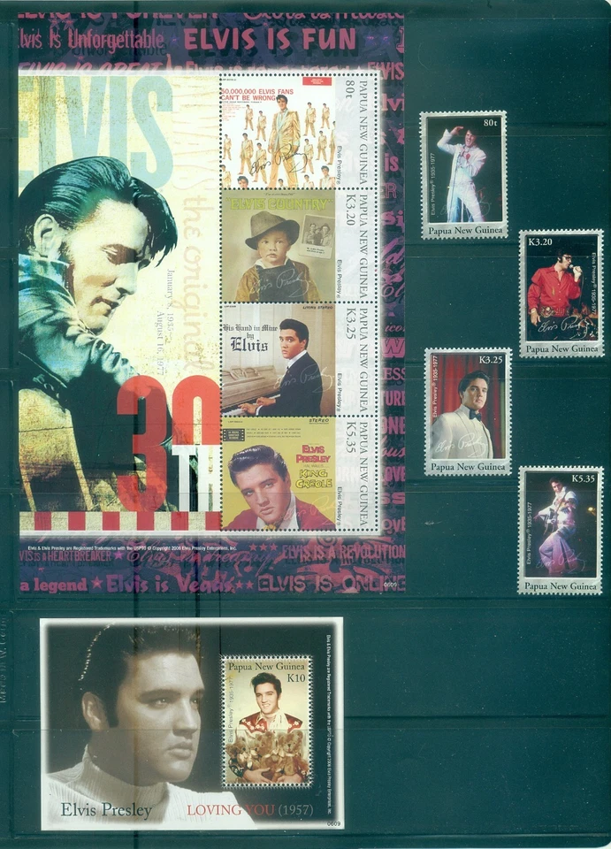 Papua New Guinea - Sc# 1235-40. 2006 Elvis Presley. MNH $27.25. - Изображение 1 из 1