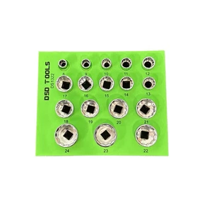 Tool Kingdom 17 Stck. 3/8 Dr flache Steckschlüsseleinsätze 12 Punkt 8 - 24 mm - Bild 1 von 2