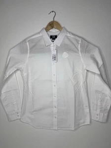 NWT Cutter & Buck Long Sleeve Shirt Button Down White Embroidered Mens Size L - Picture 1 of 12