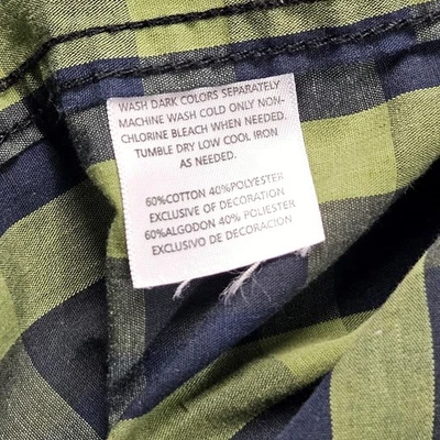 Realtree Plaid Shirt Large Green Navy Blue Snap Front Outdoor Utility Hunting - Image 1 of 4