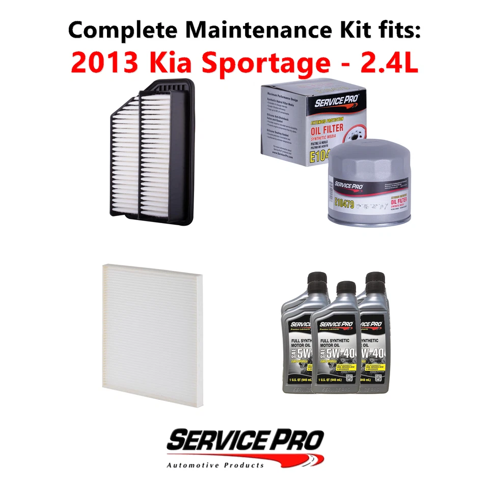 2013 Kia Sportage 2.4L Complete Air, Oil & Cabin Filter Kit (5W-40) - Image 1 of 4