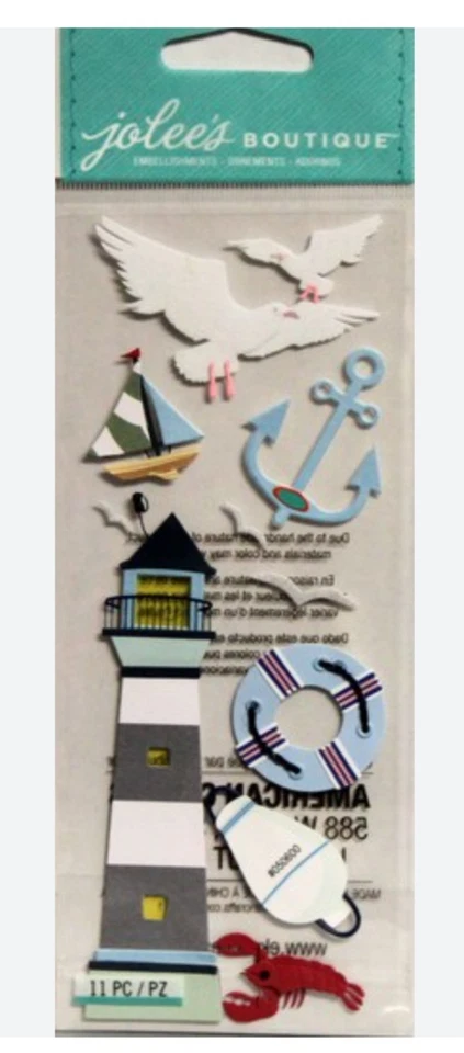 Pegatinas dimensionales Jolee's Boutique faro-día en la playa-11 piezas Foto 1 de 1