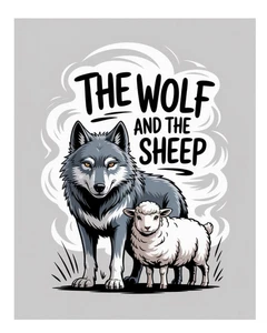 8 1/2 x 11 Wolf und Schaf Druck Wandbild Deko Foto Poster Bild - Bild 1 von 2