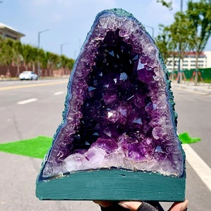 4.3LB Natural Amethyst geode quartz cluster crystal specimen Healing - Picture 1 of 19