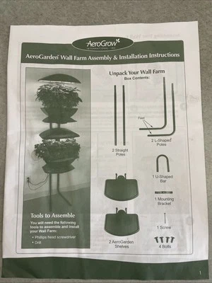 Aerogarden Wall Farm - 2 estantes - negro - AreoGrow Inter. (Solo estantes) Foto 1 de 4