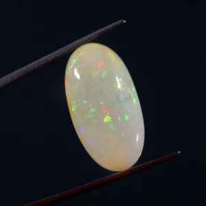 Cabochon opale etiope naturale 12,5 x 23,5 mm, forma ovale pietra opale arcobaleno fuoco - Foto 1 di 1