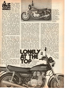 1977 KAWASAKI KZ1000 MOTORCYCLE ~ ORIGINAL 4-PAGE ARTICLE / AD - Imagen 1 de 1