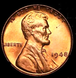 1948-P Lincoln Penny One Cent 1C RD GEM+ Uncirculated Coin (#13-2533) - Picture 1 of 3