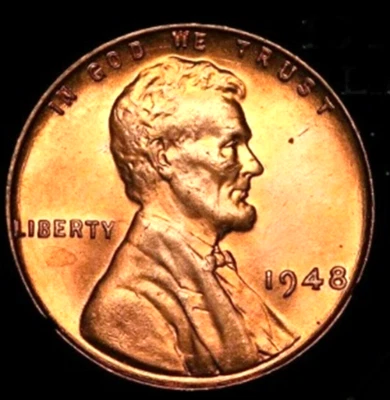 1948-P Lincoln Penny One Cent 1C RD GEM+ Uncirculated Coin (#13-2533) - Image 1 of 3