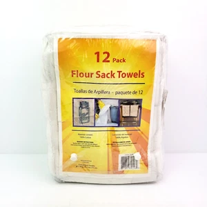 Unbranded Home Kitchen White 28 x 28 Inch Flour Sack Towels 12 Pack - Picture 1 of 3