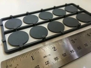 Bases Frostgrave 50qty Gray New • 5 Sprues • 25mm Round Circle Renedra Stargrave - Picture 1 of 3