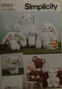 Simplicity-9941 - Osos y conejitos de peluche en tres tamaños - Imagen 1 de 2