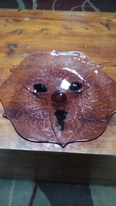 Vtg Fenton Silvertone Amethyst Three Footed Bowl Wisteria 1930's - Picture 1 of 3