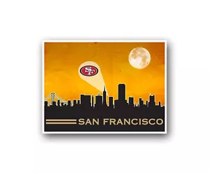 San Francisco 49ers Poster City Skyline Art Print Man Cave Decor 12x16" - Picture 1 of 1