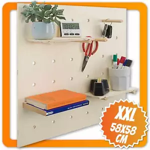Pegboard Wandregal Steckbrett Lochplatte Lochwand Steckregal Steckystem aus Holz - Bild 1 von 4