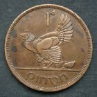 B5) Irland 1 Pence (Pingin) 1949 EIRE - Tier Vogel Auerhahn Henne Pute K&#252;ken ?!