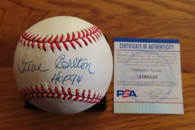 HOFer STEVE CARLTON signed ST LOUIS CARDINALS NL Baseball PSA AI92137 329 Wins - Image 1 of 2