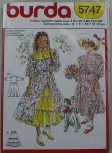 Burda 5747 Vintage uncut pattern - Girl's size 6-12 Ruffled petticoat and overdr - Picture 1 of 3